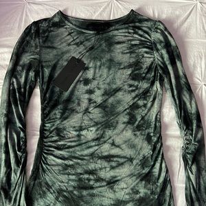 Kendall+Kylie black and gray tiedye top